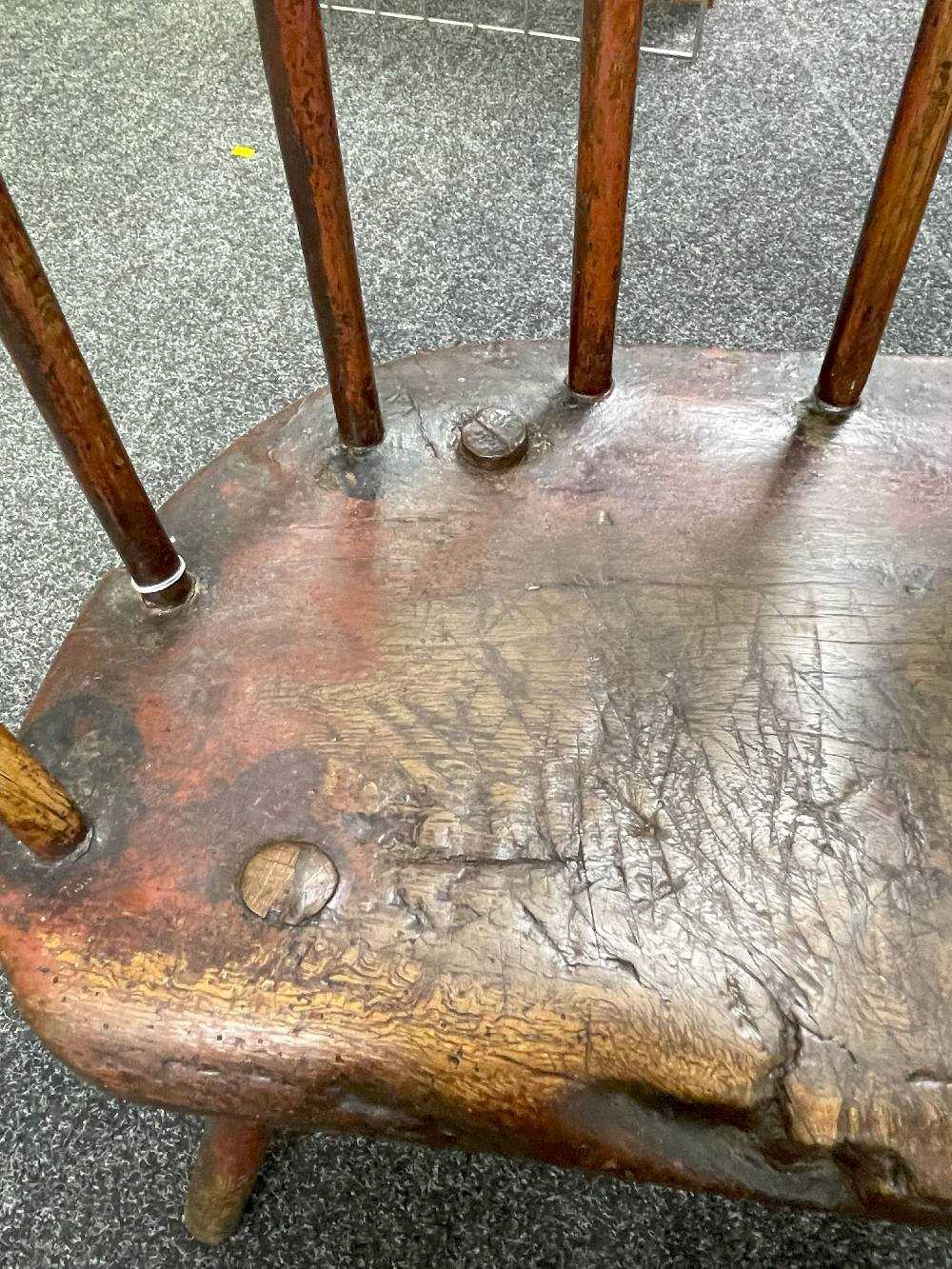 WELSH ELM & ASH YOKE BACK ARMCHAIR late 18th Century, Pembrokeshire or Cardiganshire, the bowed back - Image 7 of 49