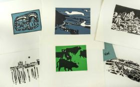 ‡ SIR KYFFIN WILLIAMS RA limited edition (6/100) linocuts - Gwasg Gregynog Kyffin Portfolio