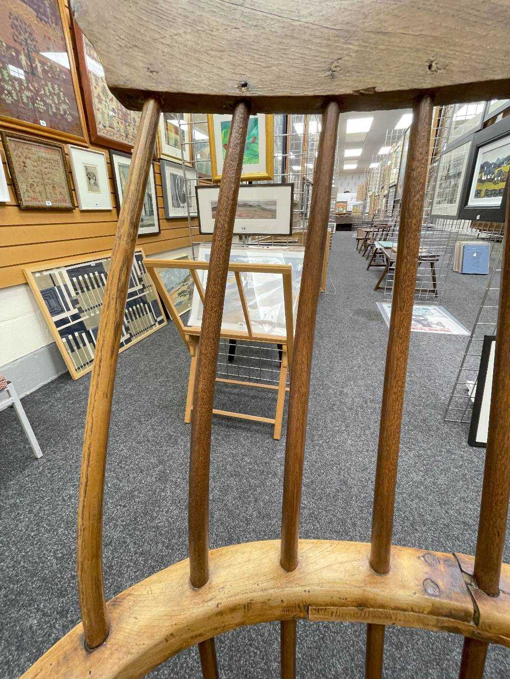 WELSH ELM AND ASH ARMCHAIR c. 1800, probably Swansea Valley, of 'lobster-pot' form, the back of - Image 11 of 46