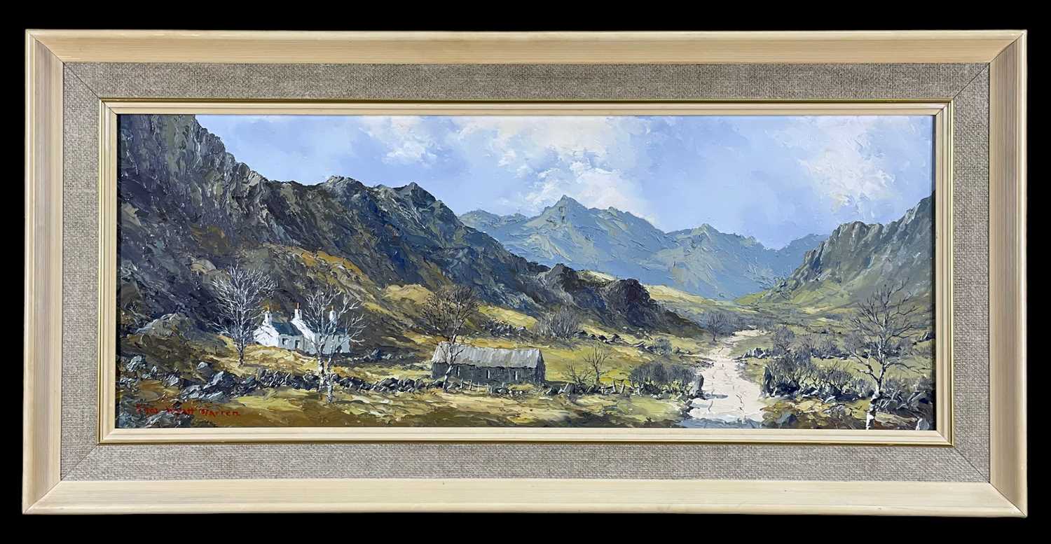 ‡ CHARLES WYATT WARREN (Welsh 1908-1993) oil on board - entitled verso, 'Snowdon from Cwm - Image 2 of 2