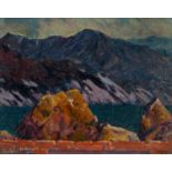 CHRISTOPHER WILLIAMS RBA (Welsh 1873-1934) oil on panel - entitled verso, 'Welsh Landscape' on