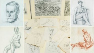 ‡ HELEN STEINTHAL (1911-1991) portfolio of approximately thirty unframed works on paper - early