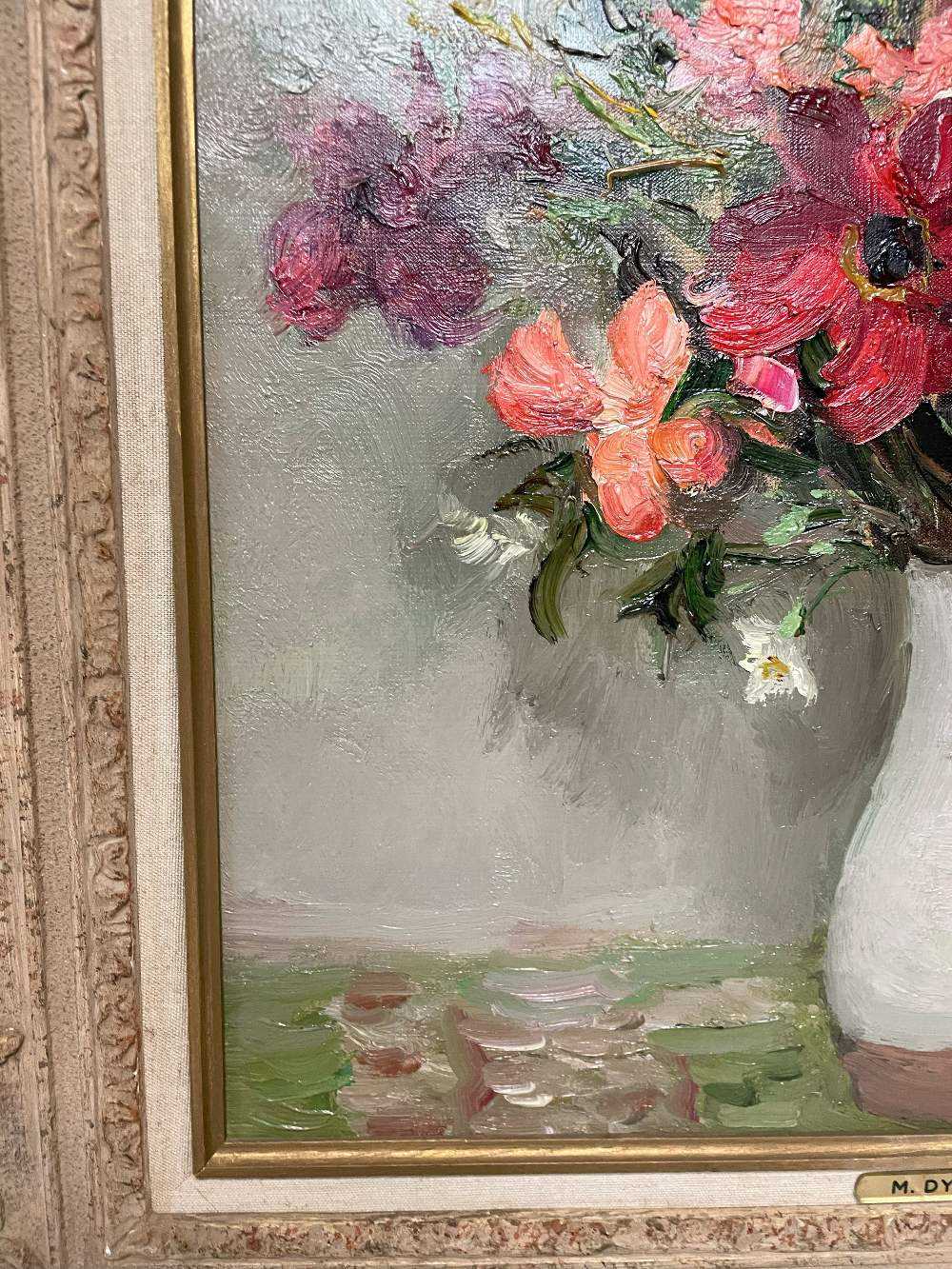 ‡ MARCEL DYF (French, 1899-1985) oil on canvas - 'Dahlias et Cosmos', signed, titled and dated verso - Image 10 of 13