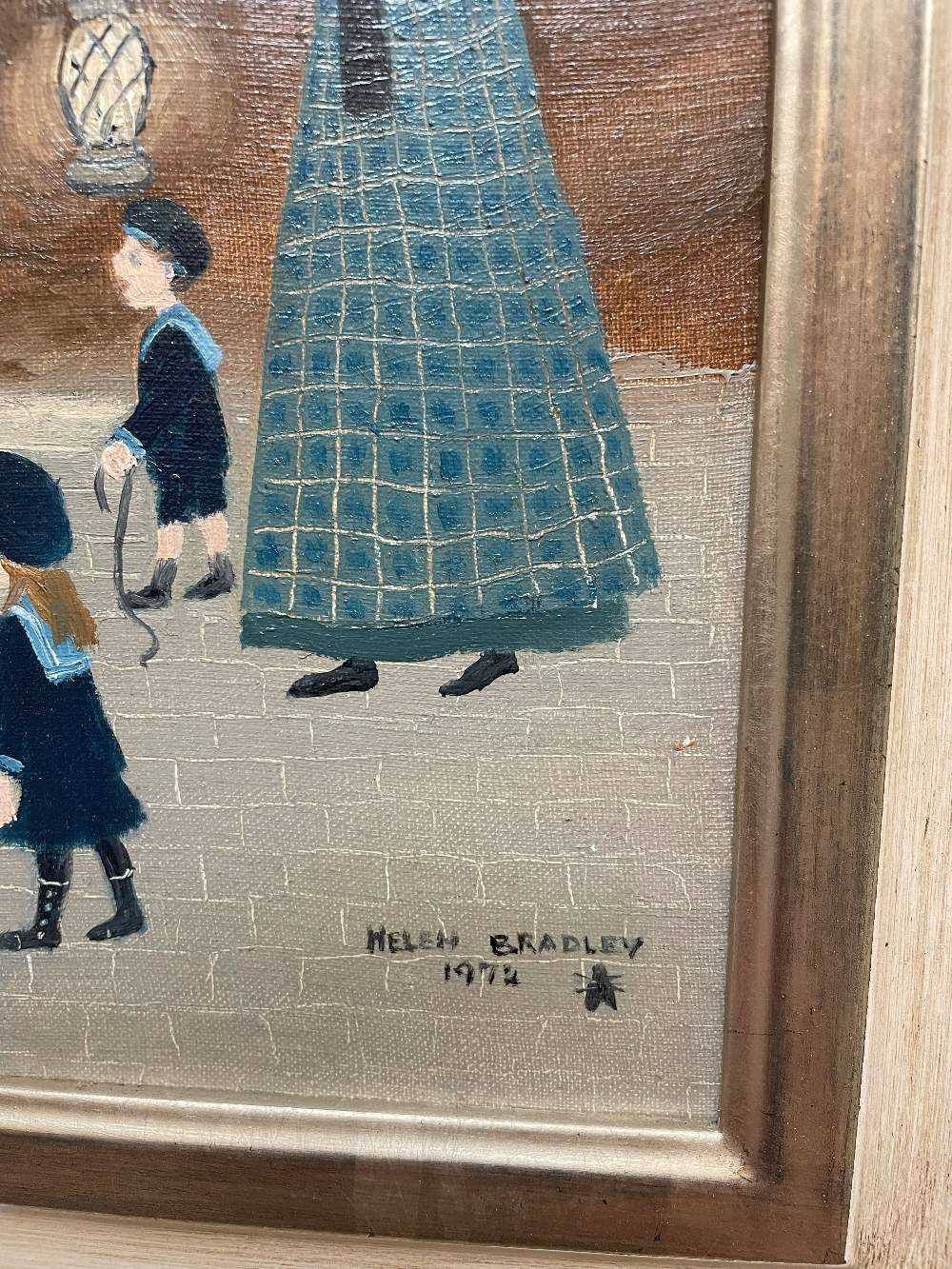 ‡ HELEN BRADLEY MBE (1900-1979) oil on board - 'Oh where, Oh where can Gyp and Barney be!', lady - Image 10 of 12