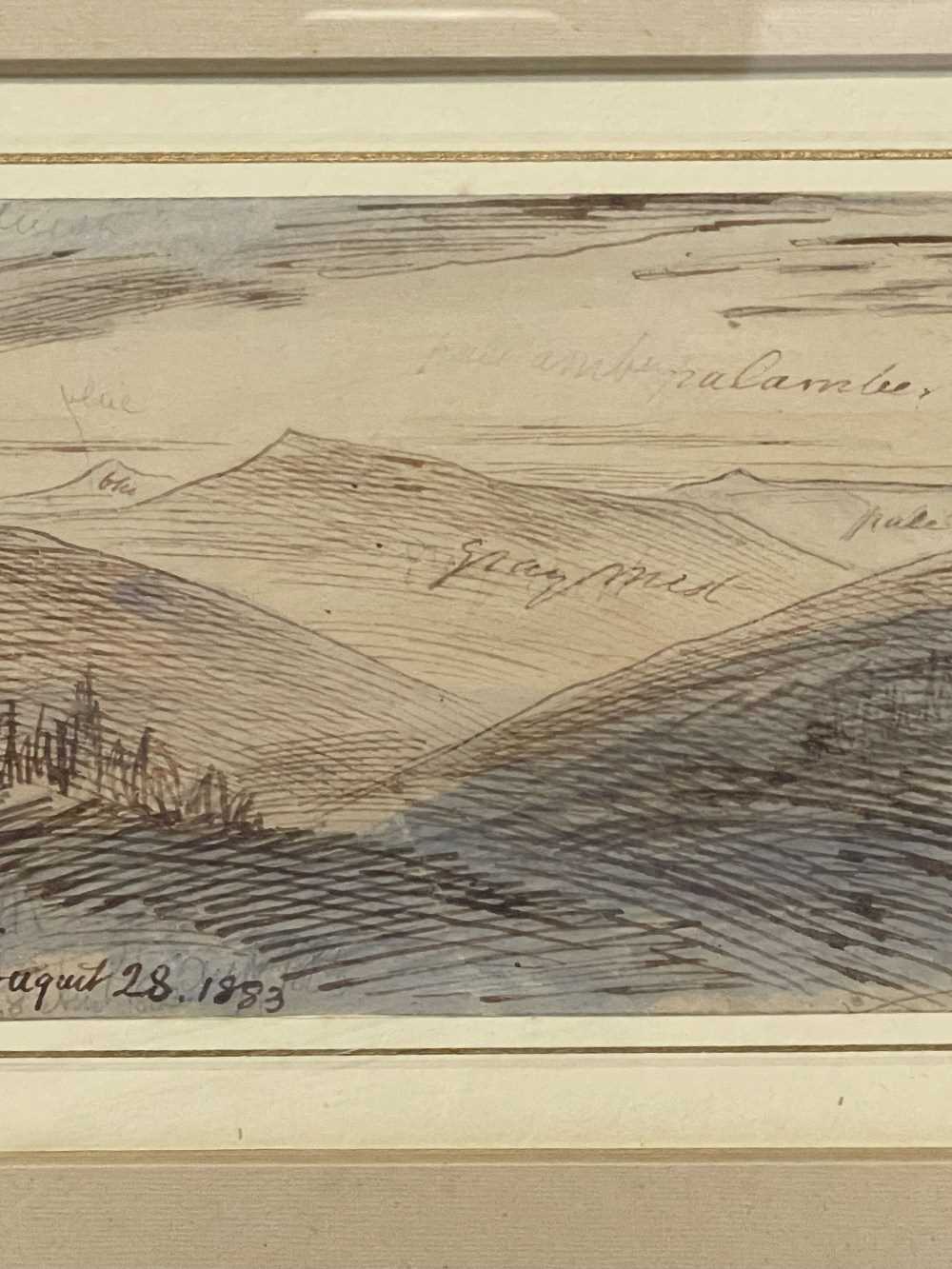 EDWARD LEAR (1812-1888) ink, pencil and watercolour - Passo di Abetone, Italy, annotated and - Image 4 of 7
