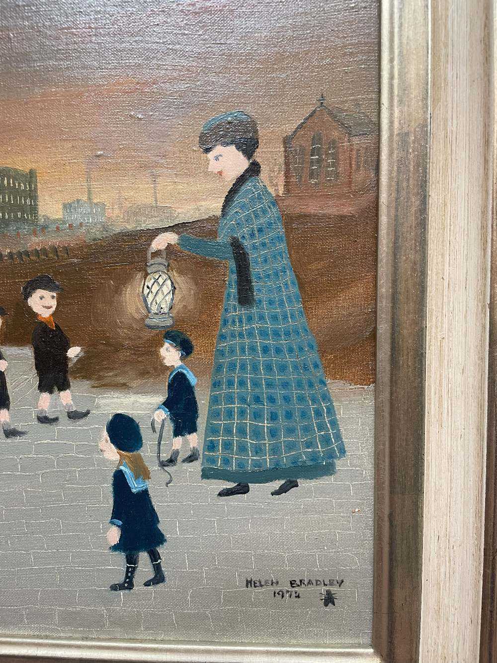 ‡ HELEN BRADLEY MBE (1900-1979) oil on board - 'Oh where, Oh where can Gyp and Barney be!', lady - Image 9 of 12