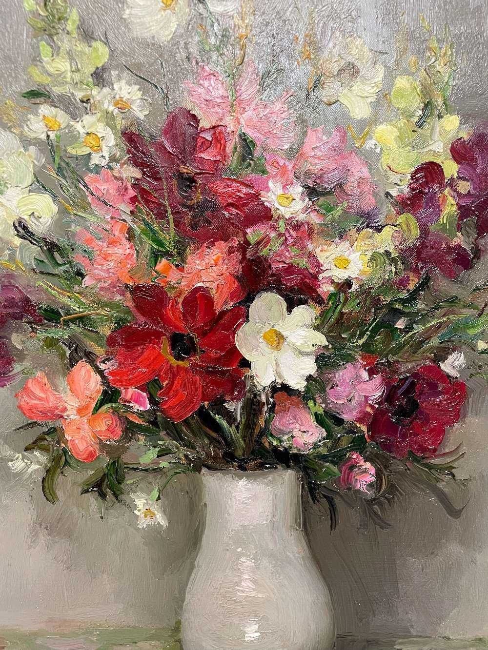 ‡ MARCEL DYF (French, 1899-1985) oil on canvas - 'Dahlias et Cosmos', signed, titled and dated verso - Image 11 of 13