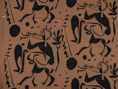 ‡ PABLO PICASSO (Spanish 1881-1973) designed screen-print furnishing textile, 'Musical Fawn'