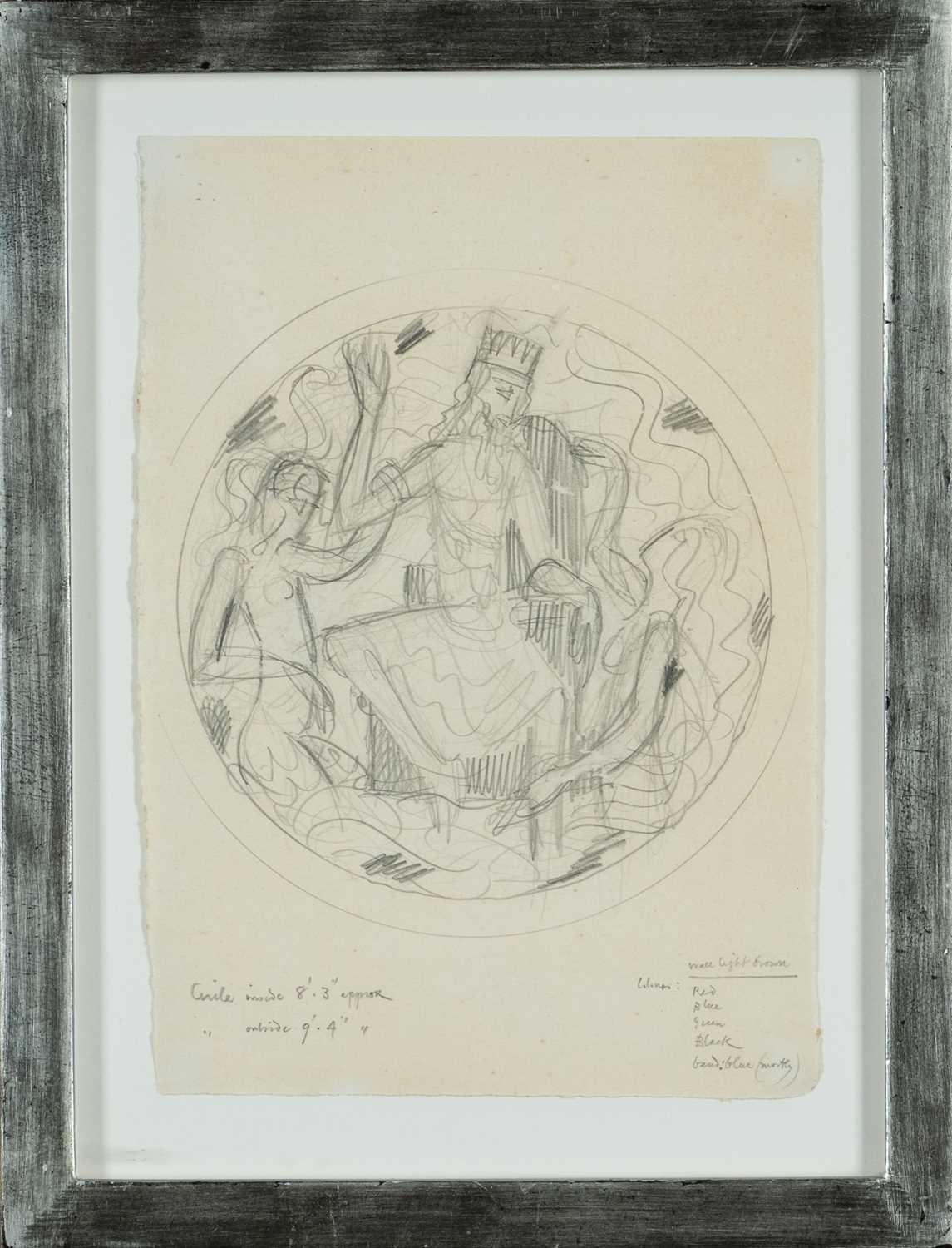 ‡ ERIC GILL (1882-1940) pencil - sketch for The Midland Hotel mural, Morecambe Bay, 1932,