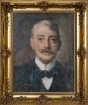 ‡ RICHARD JACK RA RI RP (1866-1952) oil on canvas - untitled, portrait of a gentleman in dark suit