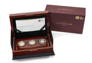 ROYAL MINT THE SOVEREIGN 2016 THREE-COIN GOLD PROOF SET, Limited Edition (275/750), comprising