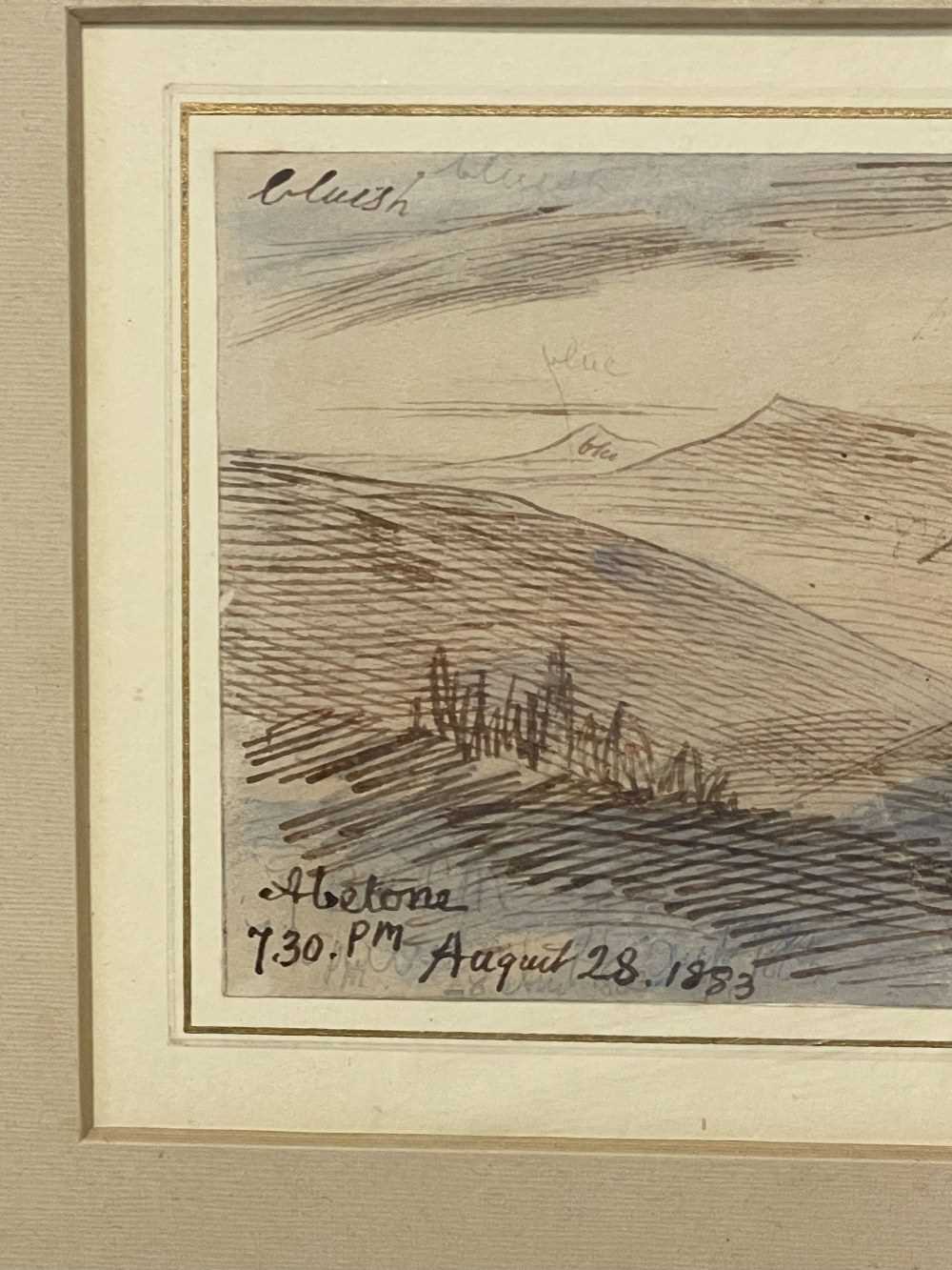 EDWARD LEAR (1812-1888) ink, pencil and watercolour - Passo di Abetone, Italy, annotated and - Image 3 of 7