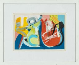 ‡ MARTIN LANYON (b.1954) gouache and collage - 'Still Life Forming', signed and dated '92, titled