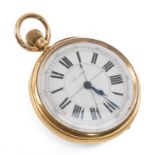 VICTORIAN 18CT GOLD CHRONOGRAPH POCKET WATCH, 1882, stepped enamel dial signed 'Chas. Keene,