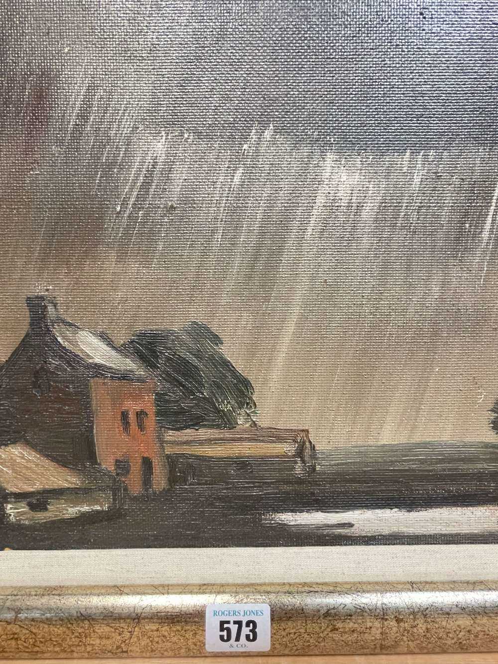 ‡ THEODORE MAJOR (1908-1999), oil on board - Storm at Farm, landscape with farm buildings and - Image 7 of 25