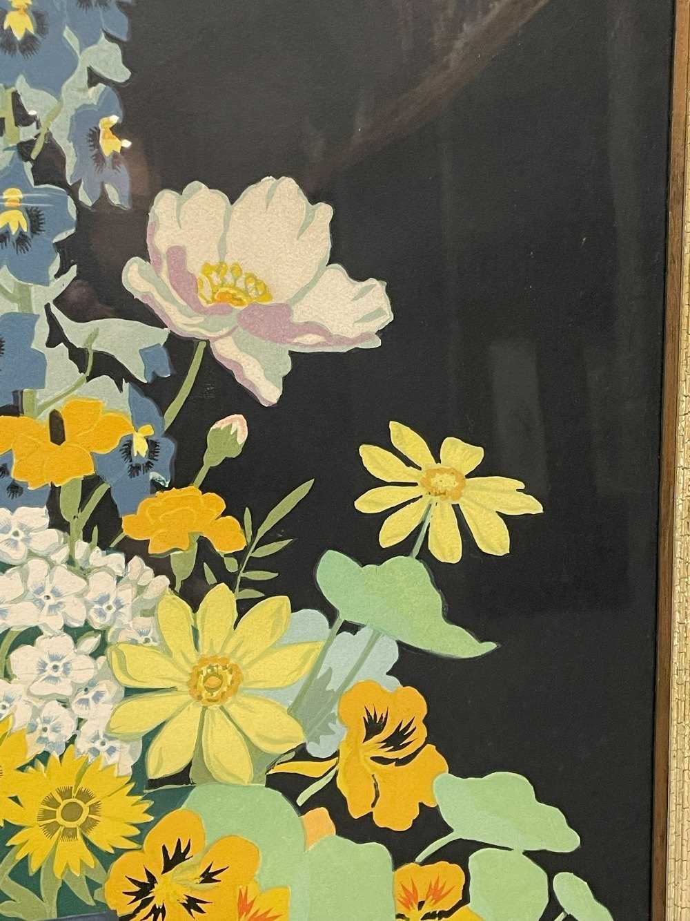 JOHN HALL THORPE (1874-1947) woodcut - The Country Bunch, wildflowers in a blue vase with window - Image 7 of 17