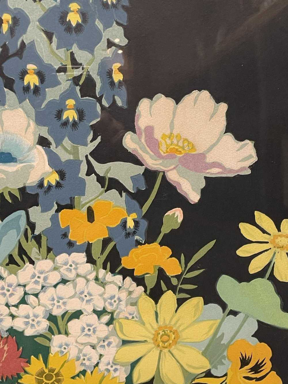 JOHN HALL THORPE (1874-1947) woodcut - The Country Bunch, wildflowers in a blue vase with window - Image 4 of 17
