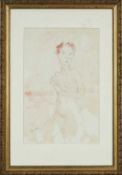 ‡ SIR JACOB EPSTEIN KBE (1880-1959) pencil and pink wash - Nude Female, signed, 33 x 21cms