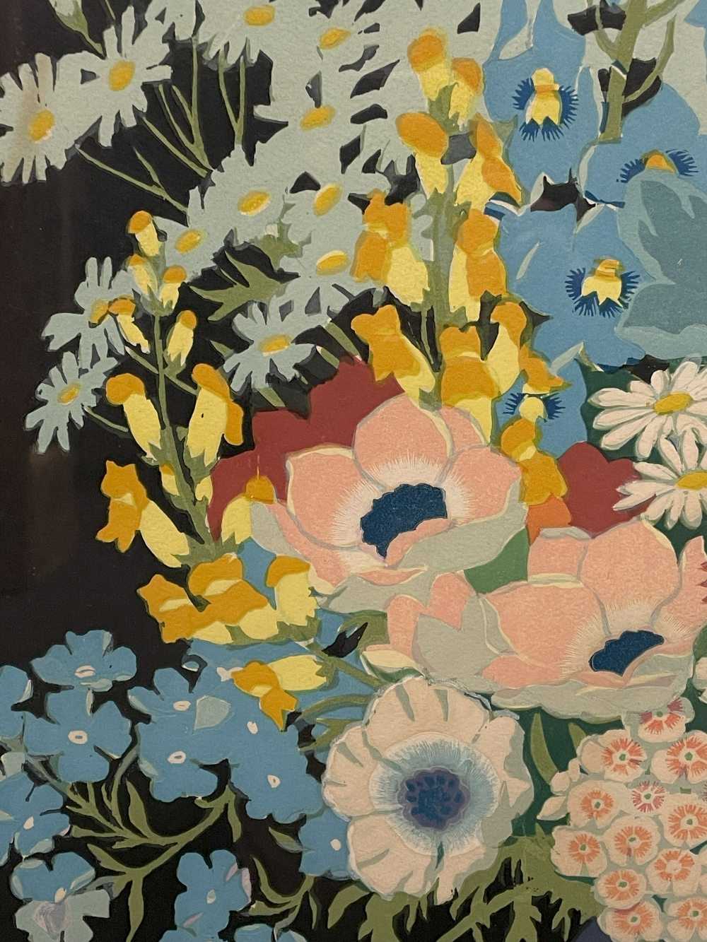 JOHN HALL THORPE (1874-1947) woodcut - The Country Bunch, wildflowers in a blue vase with window - Image 10 of 17