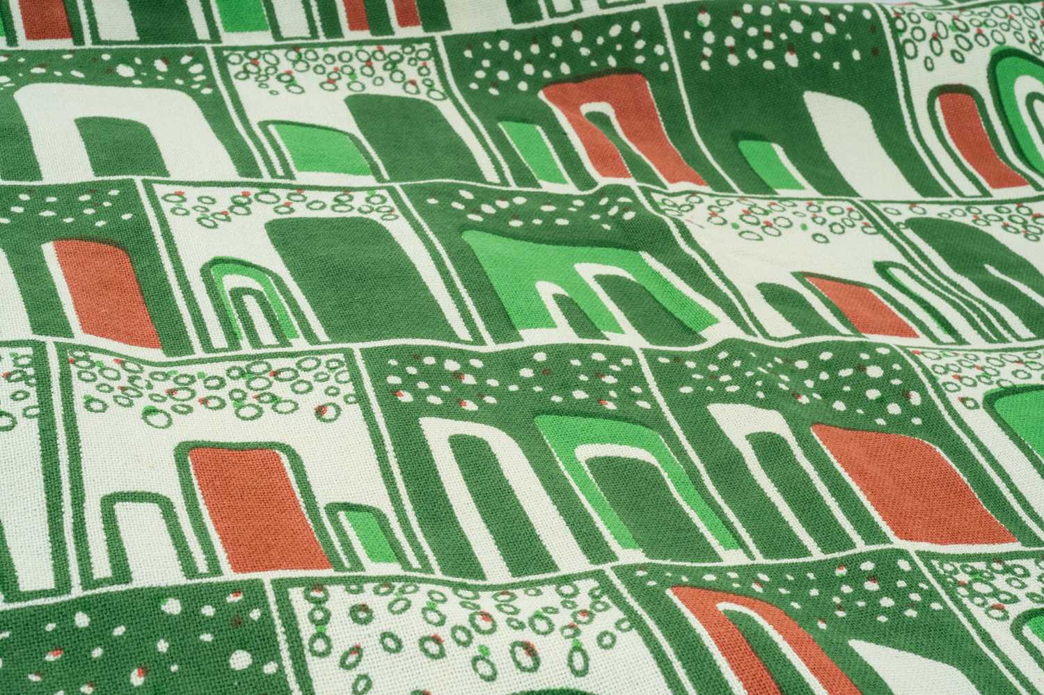 ANGELO TESTA (American 1921-1984) designed furnishing textile, 'Shingles', hand screen-print on - Image 3 of 6