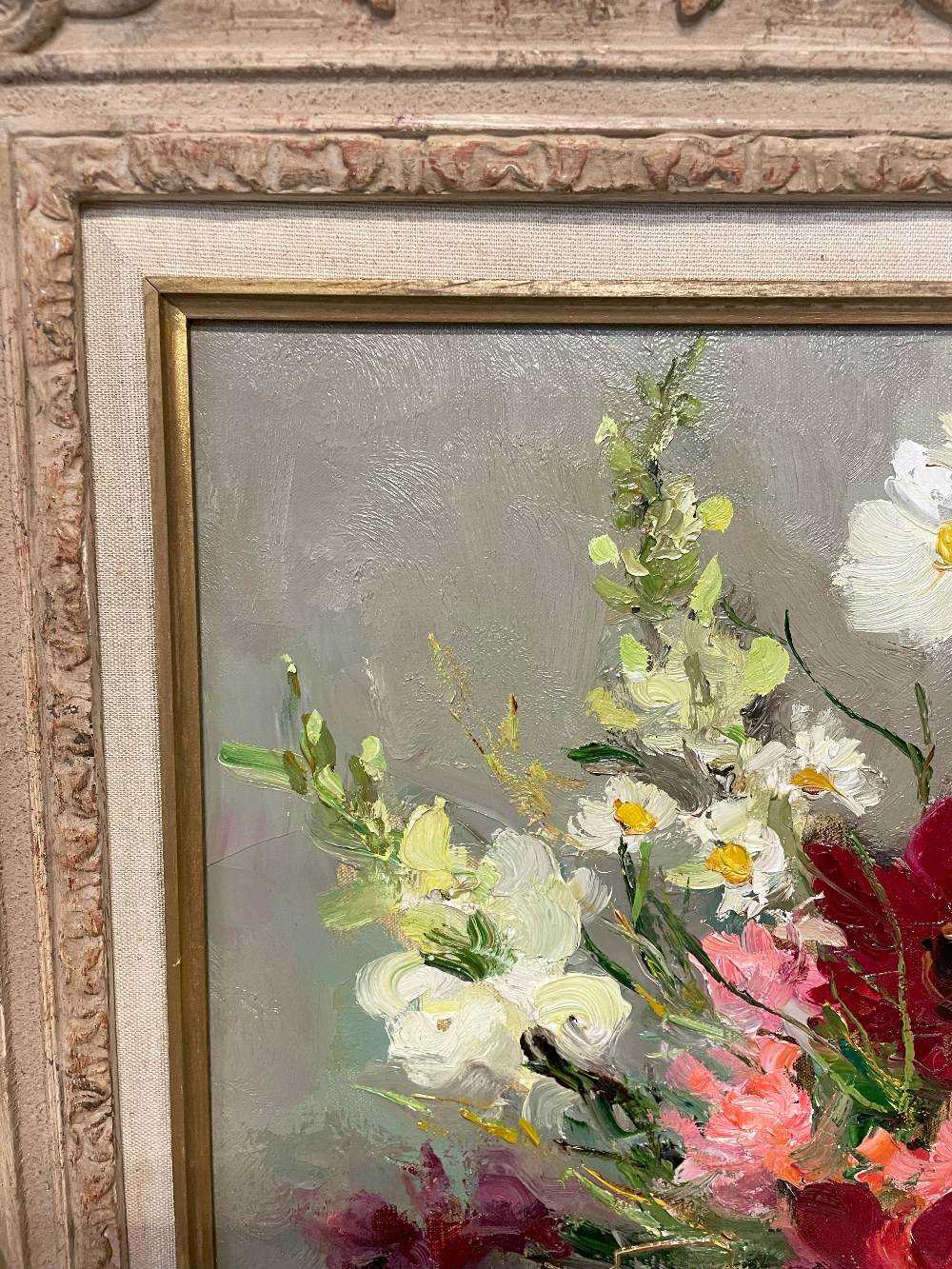 ‡ MARCEL DYF (French, 1899-1985) oil on canvas - 'Dahlias et Cosmos', signed, titled and dated verso - Image 7 of 13