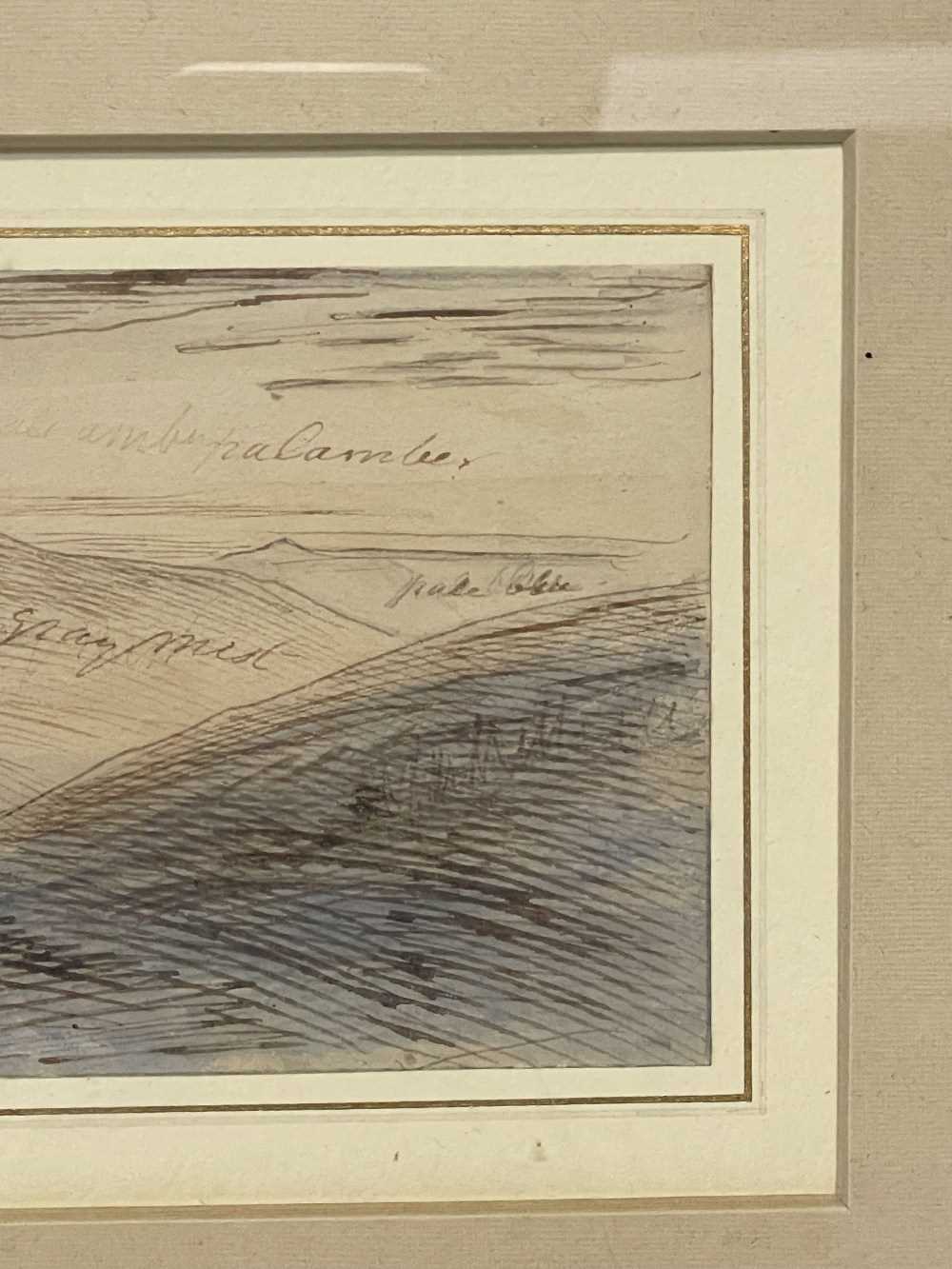 EDWARD LEAR (1812-1888) ink, pencil and watercolour - Passo di Abetone, Italy, annotated and - Image 5 of 7