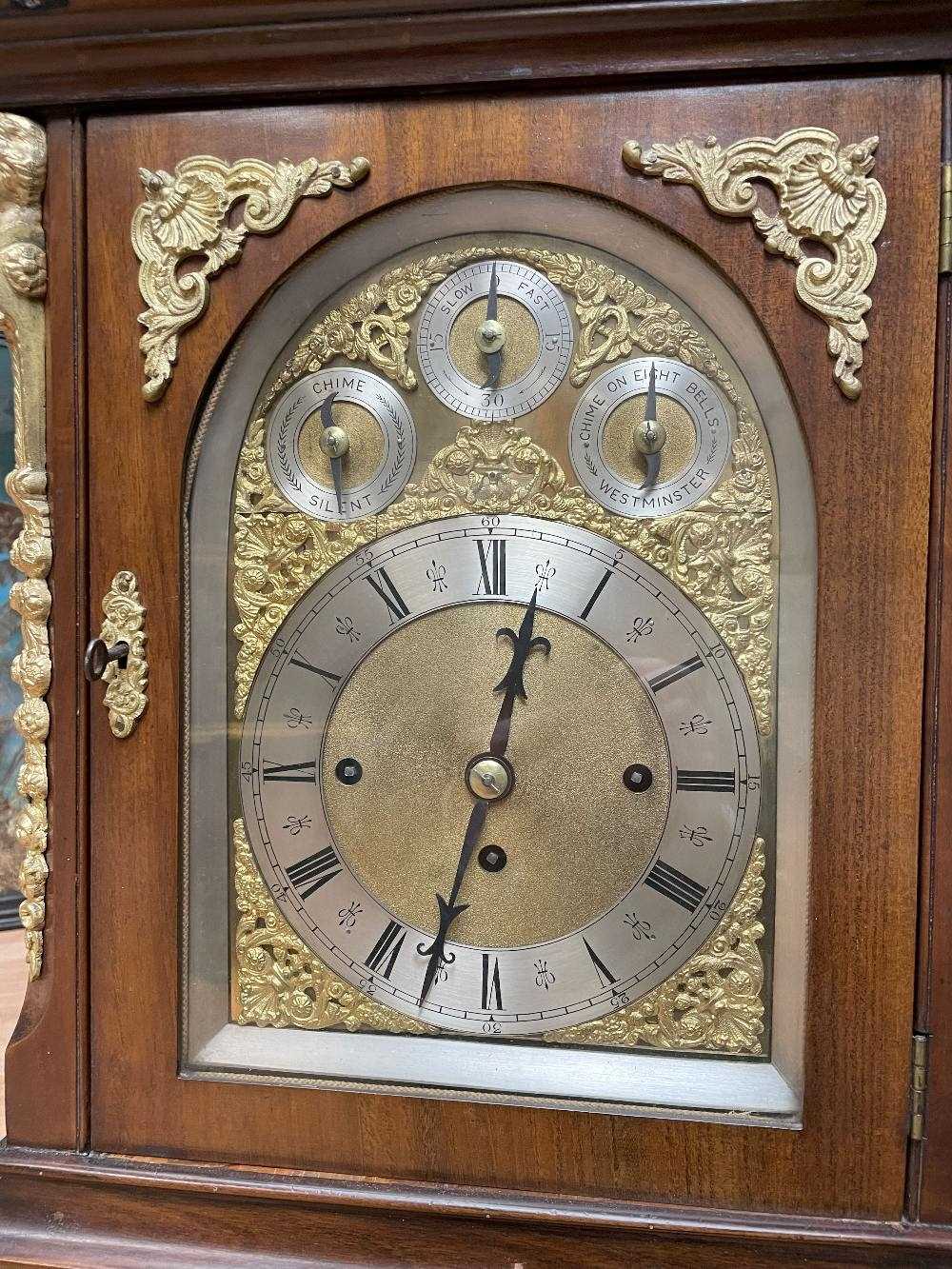 IMPRESSIVE MAHOGANY AND GILT BRONZE MOUNTED BRACKET CLOCK, 20th C., 7in. brass dial, silvered - Image 6 of 26