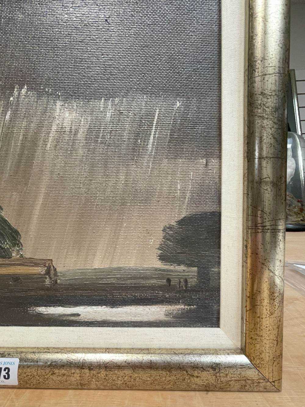 ‡ THEODORE MAJOR (1908-1999), oil on board - Storm at Farm, landscape with farm buildings and - Image 6 of 25