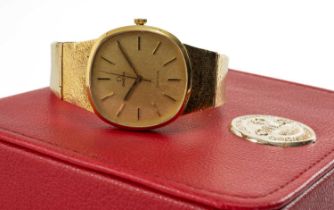 18CT GOLD OMEGA GENEVE GENT'S BRACELET WATCH, cal. 601 signed movement, the gold colour dial with