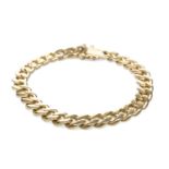 18KT GOLD FLAT CURB LINK BRACELET, 42.2gms Provenance: private collection Cardiff Comments: good