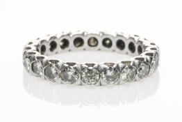 WHITE METAL DIAMOND ETERNITY RING, ring size L, 4.1gms Provenance: private collection Cardiff