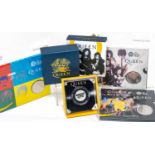 ROYAL MINT 'MUSIC LEGENDS' SERIES COMMEMORATIVE COINS, including 2020 Queen 1oz silver proof Two-