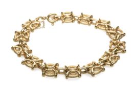 18CT GOLD BRACELET, circle and oval link, stamped '750', 13.2gms Provenance: Torfaen County Borough