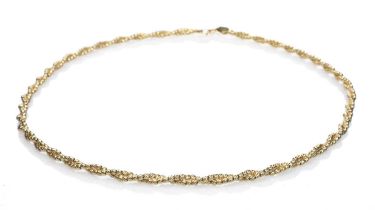 18CT GOLD SPIRAL LINK NECKLACE, stamped '750', 45cms long, 14.8gms Provenance: Torfaen County