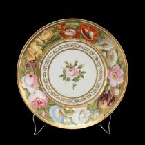 PORCELAIN PLATE FOR MARQUIS OF ANGLESEY SERVICE possibly Swansea (unmarked), the centre with open