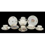 SWANSEA PORCELAIN TEAWARE including six various cups and saucers, lidded sucrier etc Provenance: