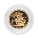 BOXED ELIZABETH II GOLD PROOF HALF SOVEREIGN, 1980, with specification certificate, 3.9gms