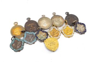 TWELVE ASSORTED  ARTS MEDALS (1945-50), including 6 silver-gilt, silver and bronze medals and shield