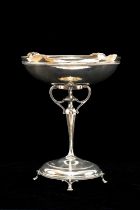 GEORGE V SILVER PEDESTAL TAZZA, circular form raised on four feet, Sheffield 1920, Roberts & Belk