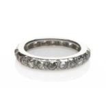 WHITE METAL DIAMOND ETERNITY RING, ring size K, 5.4gms Provenance: private collection Cardiff