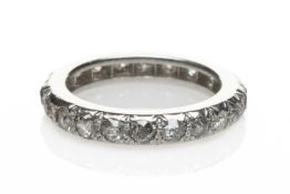 WHITE METAL DIAMOND ETERNITY RING, ring size K, 5.4gms Provenance: private collection Cardiff