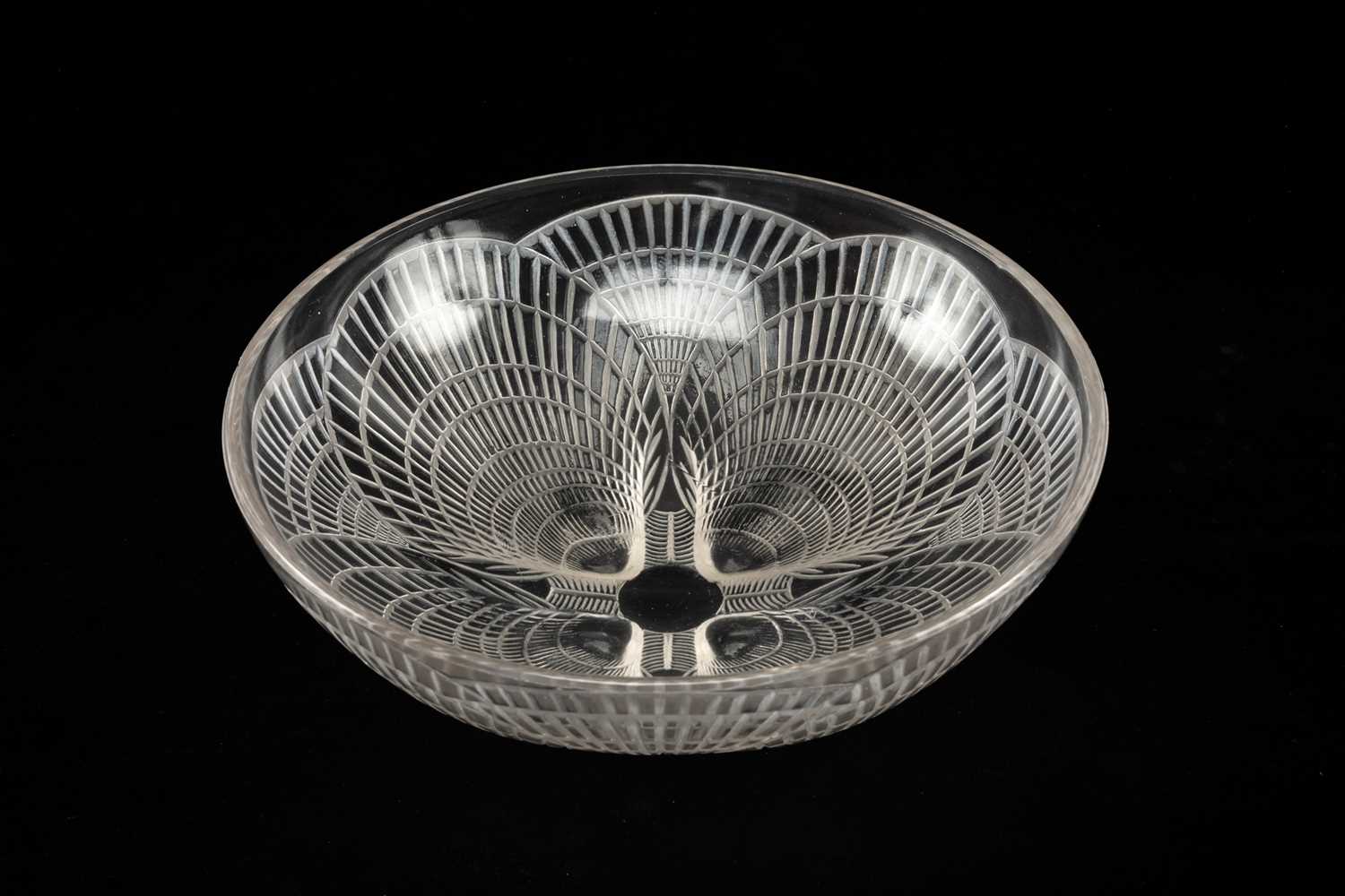 LALIQUE CLEAR GLASS 'COQUILLES' BOWL, base with moulded 'R.Lalique' mark, 24cm diam. Provenance: