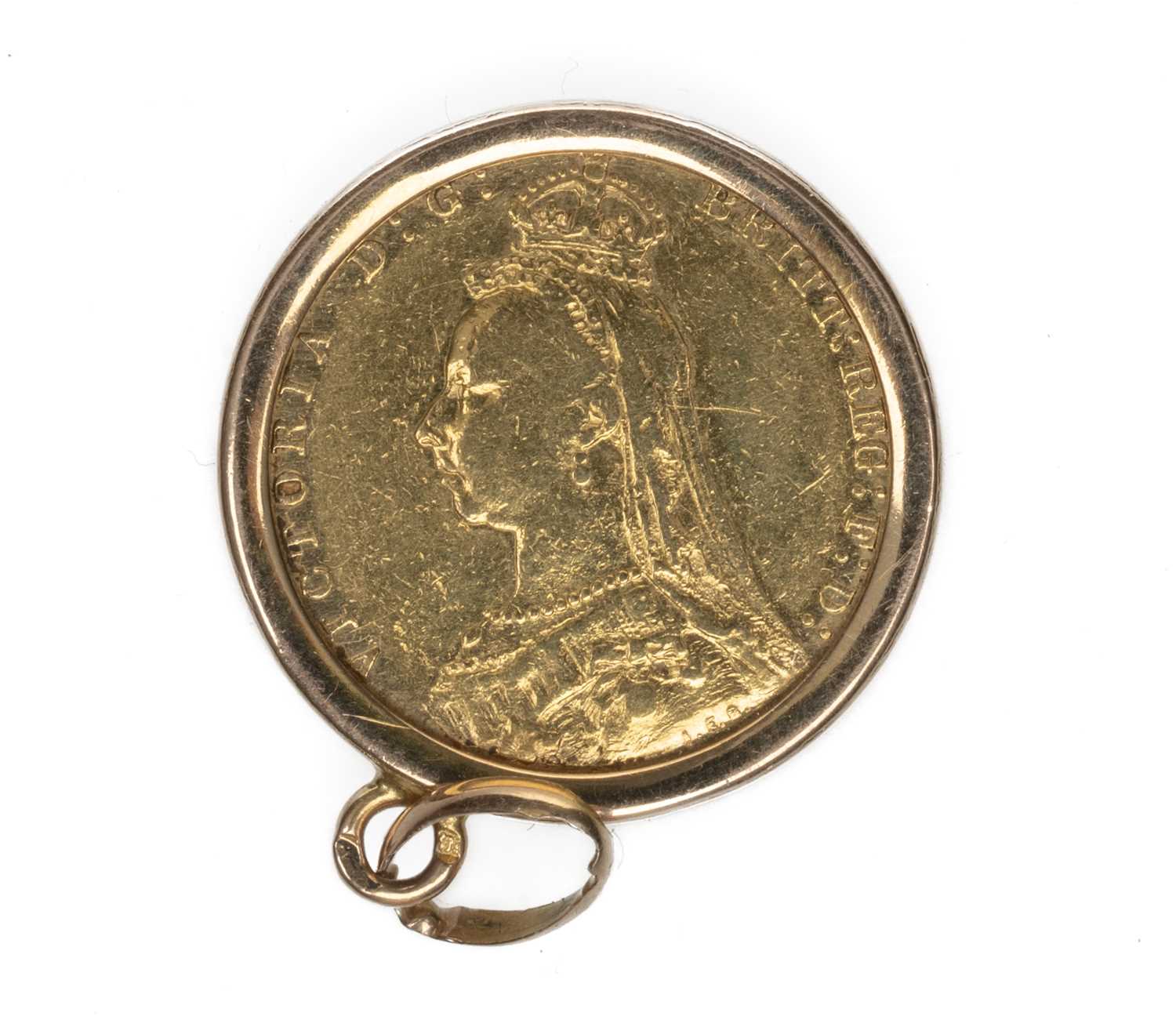 VICTORIA GOLD SOVEREIGN, 1883, Sydney Mint, in untested yellow metal pendant frame presumed 9ct, - Image 2 of 2