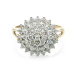 18CT GOLD DIAMOND CLUSTER RING, 1.0ct overall approx., ring size U, 6.5gms Provenance: deceased