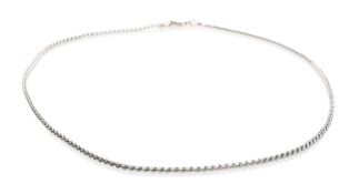 18CT WHITE GOLD CHAIN, stamped '750', 43cms long, 12.1gms Provenance: Torfaen County Borough