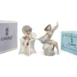TWO LLADRO FIGURINES, Sunning in Ipanema, no. 5660 and Trino at the Beach, no. 5666 (2)