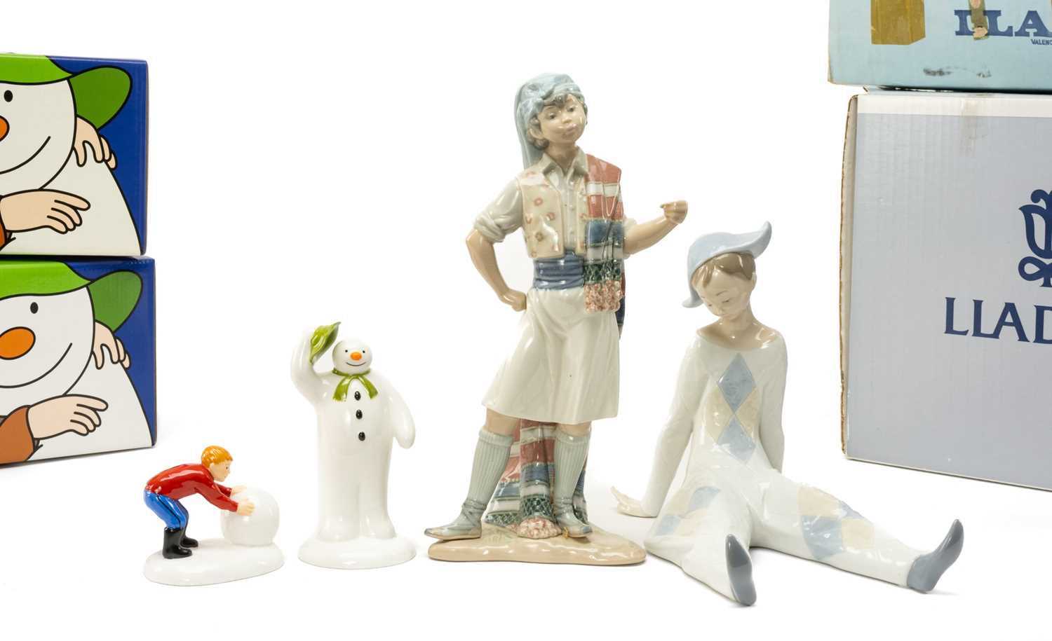 COALPORT & LLADRO FIGURINES, Wistful Memories, no.8154 and Valencia Boy, no.1400, together with