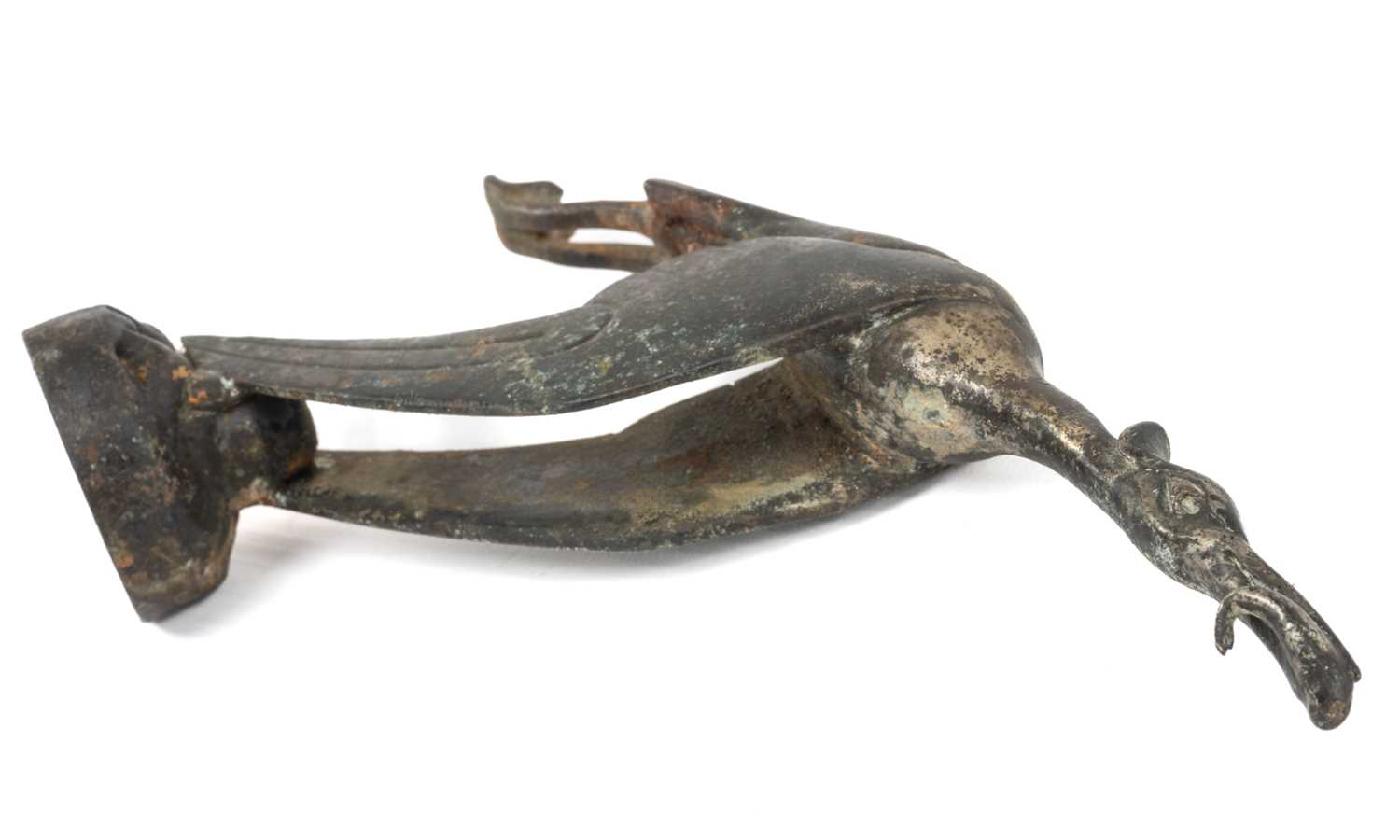 BRONZE HERON WITH FISH CAR MASCOT, by C H Paillet, produced by A E LeJeune, with 'AEL - Copyright' - Image 2 of 2