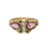 ANTIQUE 15CT GOLD 'SUFFRAGETTE' RING, ring size K 1/2, 1.7gms Provenance: private collection