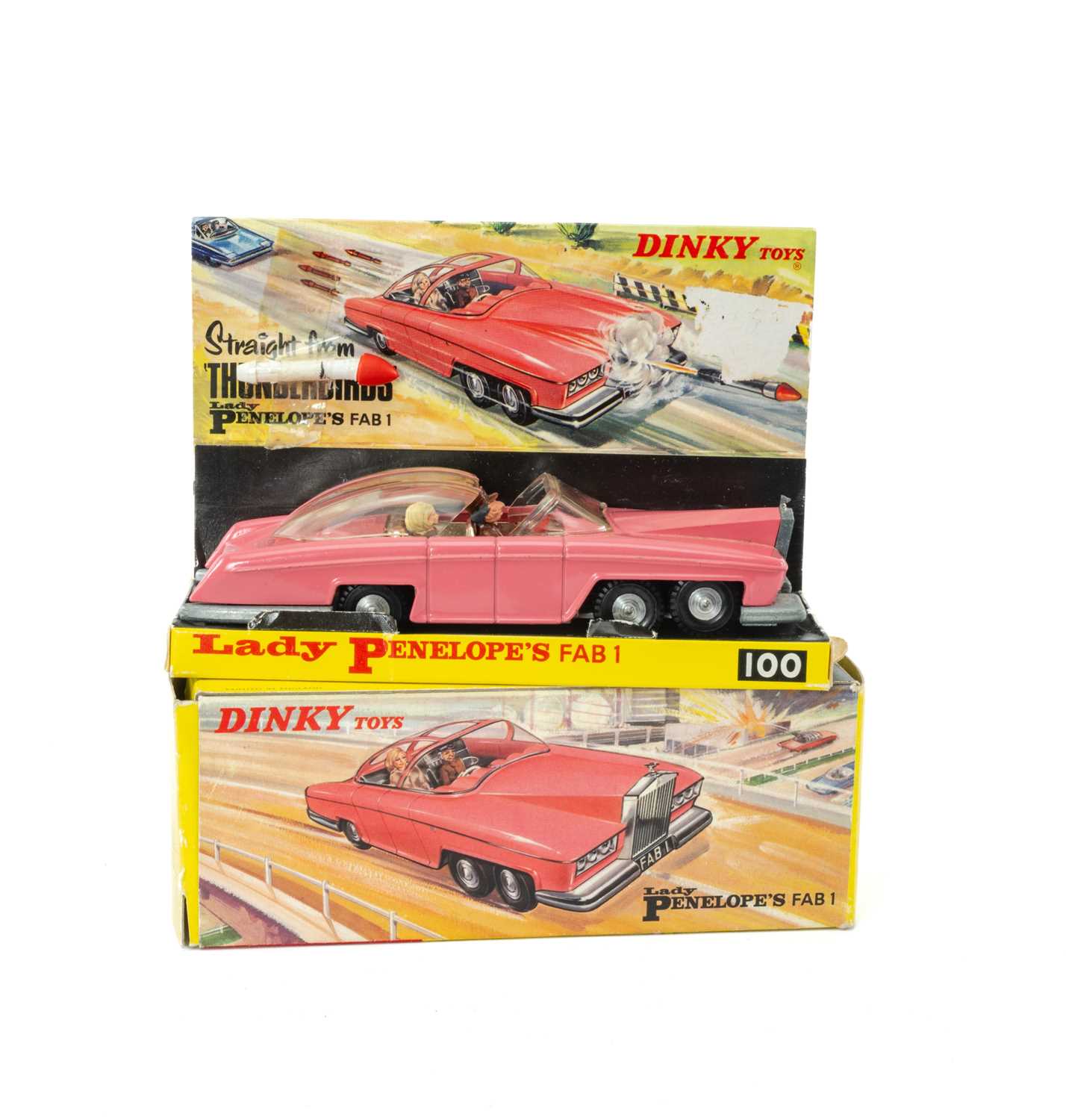 A BOXED DINKY TOYS THUNDERBIRDS 'LADY PENELOPE'S FAB 1' No. 100 pink six-wheeled Rolls-Royce with